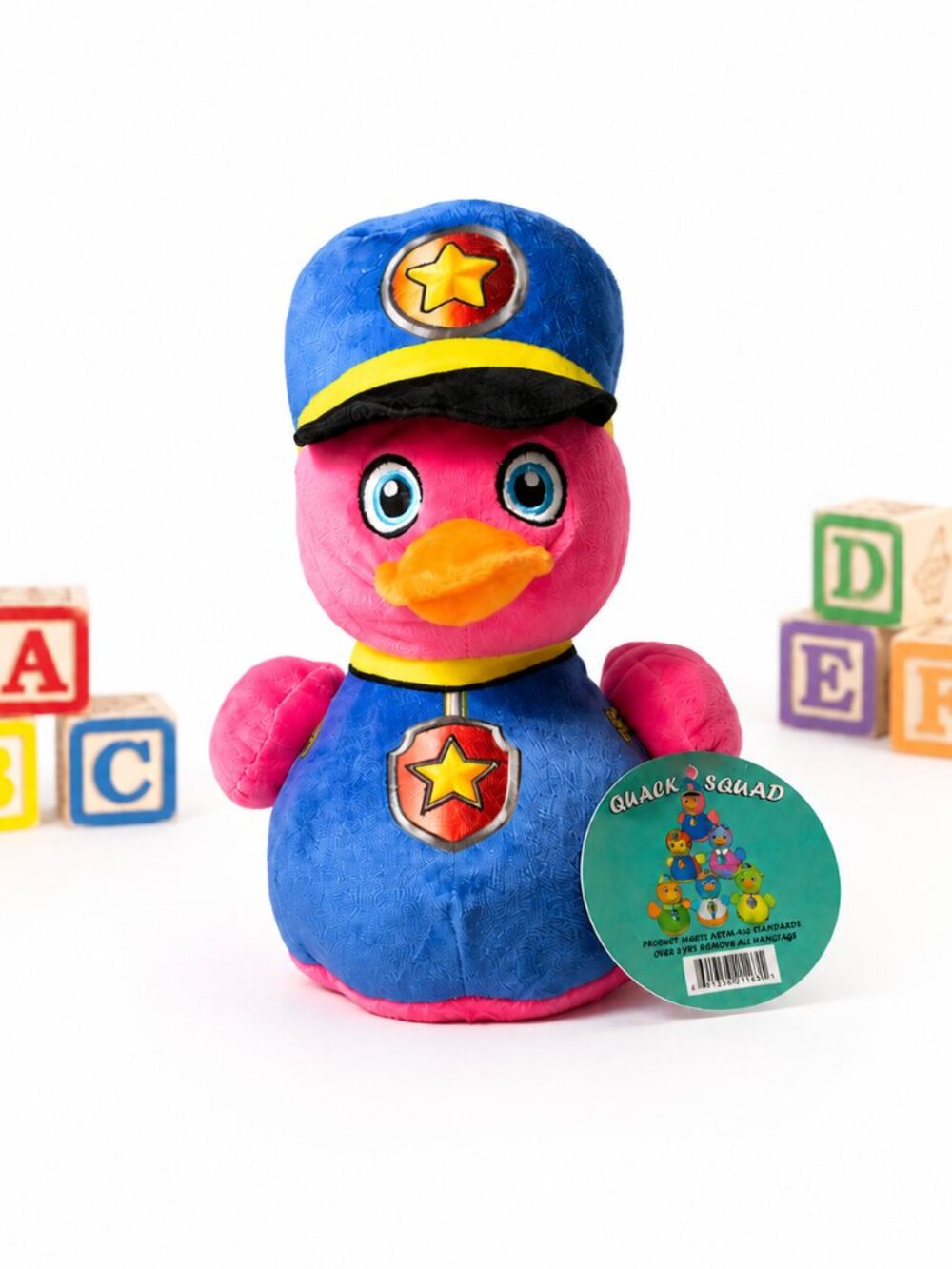 World Plush Quack Squad Pink Police Officer Duck Plush 10" Stuffed Animal w/ Tag